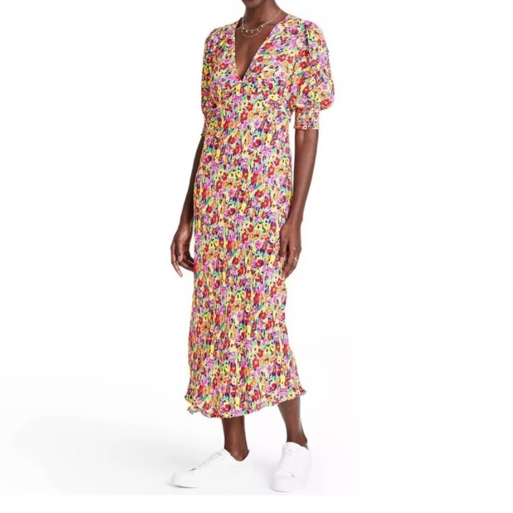 Rixo x Target Floral Puff Sleeve Dress Womens Size 2‎